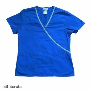SB Scrubs Royal Blue Woman’s Crossover V-Neck Top-sz S